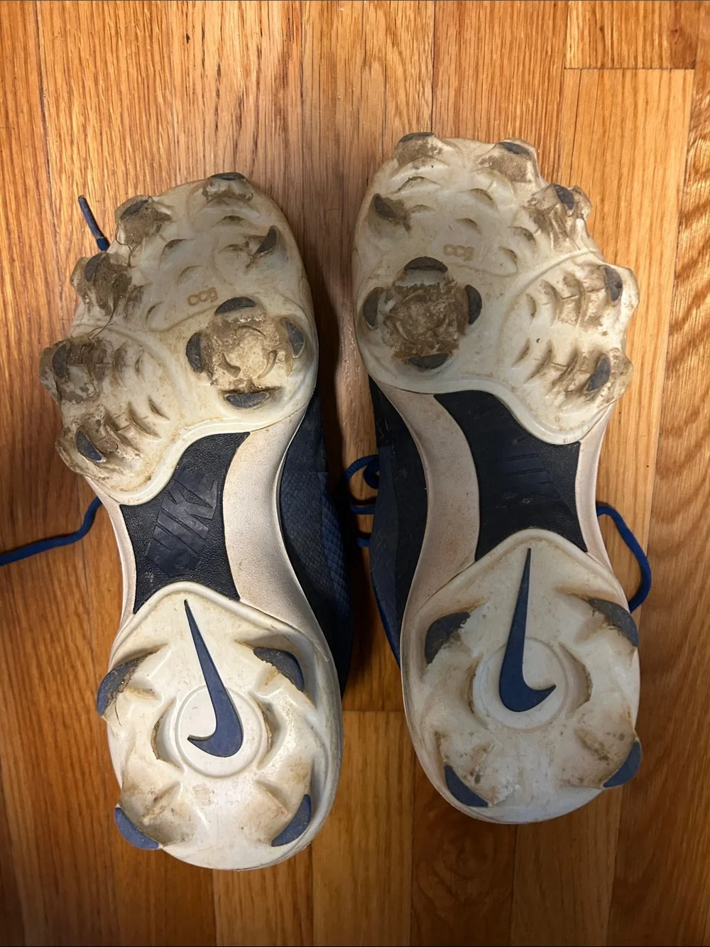 Nike Kids Blue and White Baseball cleats